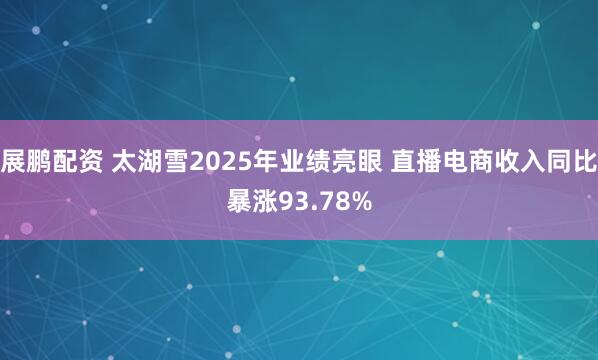 展鹏配资 太湖雪2025年业绩亮眼 直播电商收入同比暴涨93.78%